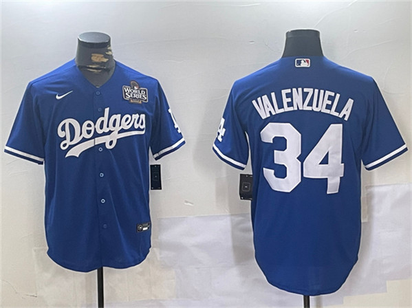 Los Angeles Dodgers #34 Toro Valenzuela Royal 2024 World Series Cool Base Stitched Jersey